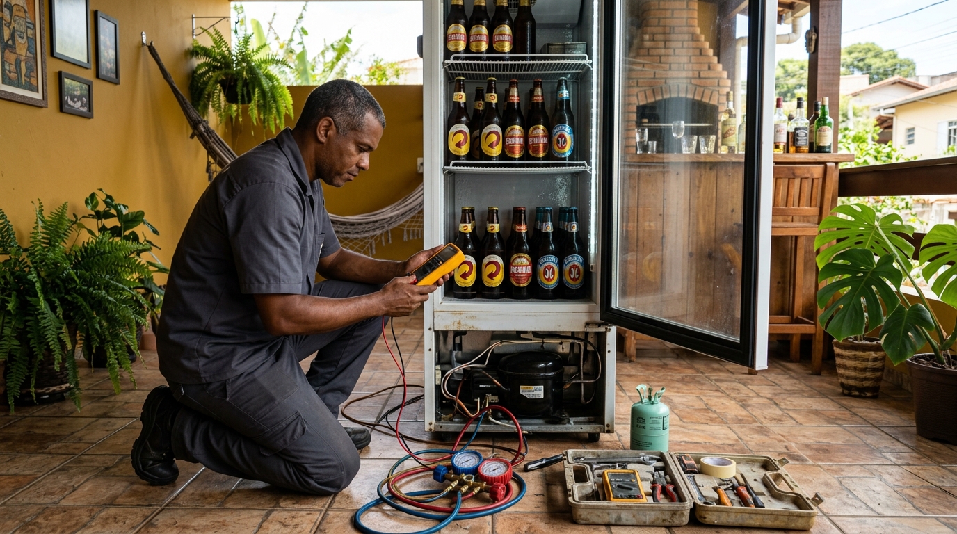 Manutenção da placa eletrônica de cervejeira no IAPI, Osasco‑SP