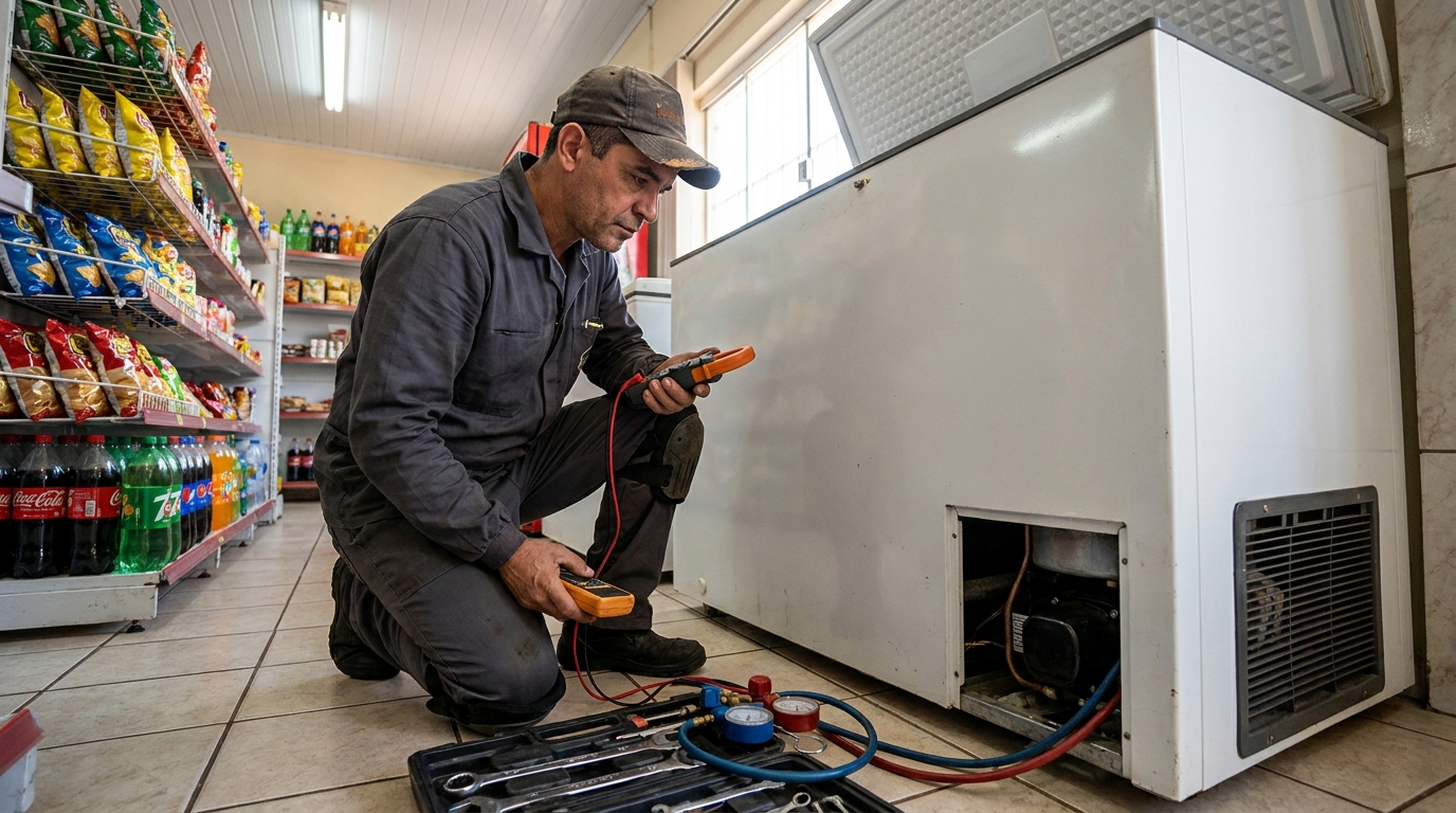 Reparo na placa eletrônica do freezer em Osasco‑SP