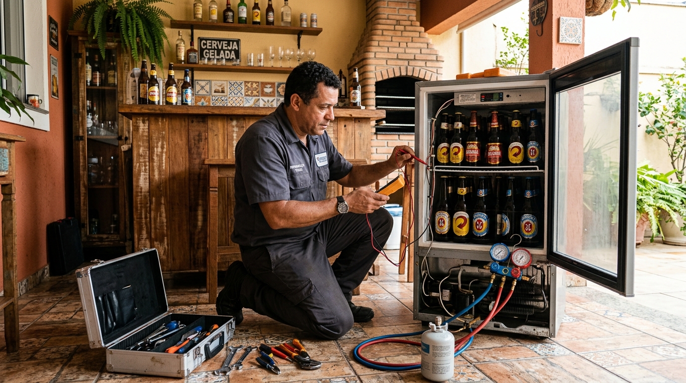 Aplicação de gás refrigerante em cervejeira atendida no IAPI, Osasco‑SP